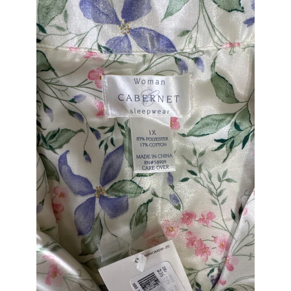 Vintage Women’s Cabernet Sleepwear Button Up Long Sleeve Tunic SIZE 1X - Picture 3 of 7